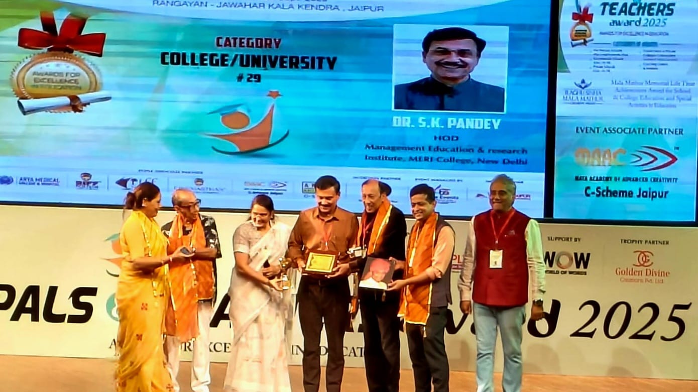 Dr. S.K. Pandey of MERI College Receives Teachers’ Award
